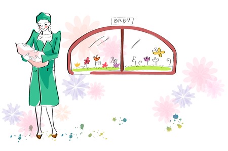 Doctor holding a babyのイラスト素材