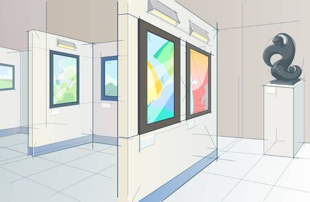 Art museum sketch Vector illustration.のイラスト素材