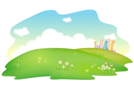 Nature scene of city parkのイラスト素材