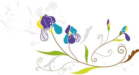 Abstract flower printed templateのイラスト素材