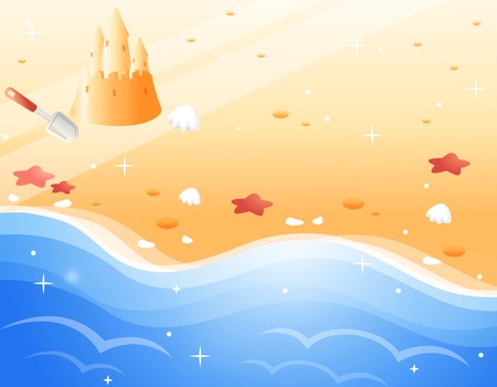 Nature scene of summer beachのイラスト素材