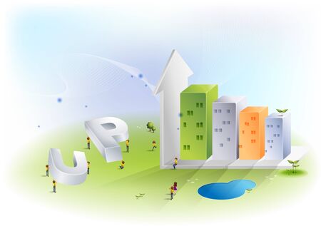 Graph, Business digital graphicのイラスト素材