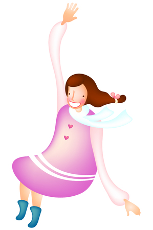 Beautiful woman greeting posingのイラスト素材