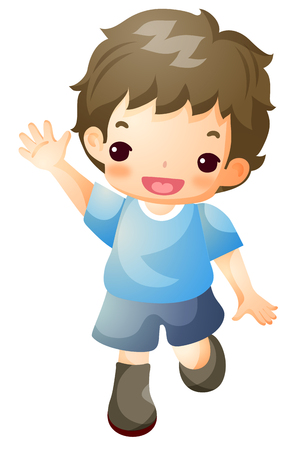 Boy greeting posingのイラスト素材