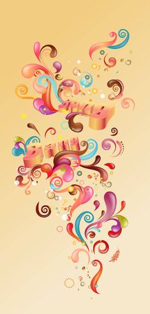 Bang Bang with abstract bubbly patternのイラスト素材