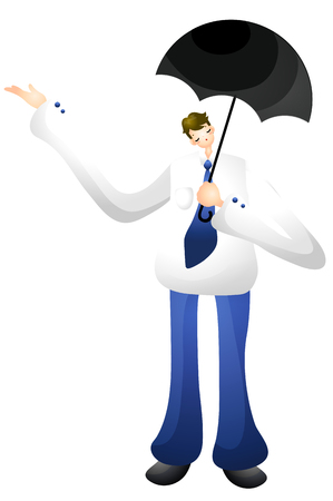 Businessman holding umbrellaのイラスト素材