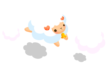 Jumping sheep illustrationのイラスト素材