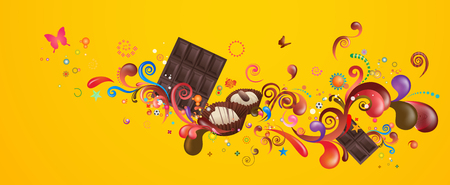 Chocolate with abstract bubbly patternのイラスト素材