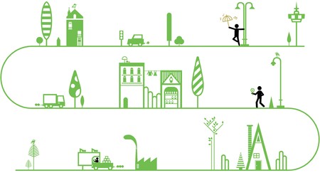 city illustrationのイラスト素材