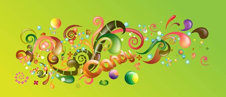 Candy with abstract bubbly patternのイラスト素材