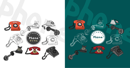 Two version of telephone icon setのイラスト素材