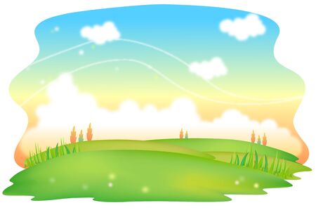 Nature scene of autumn parkのイラスト素材