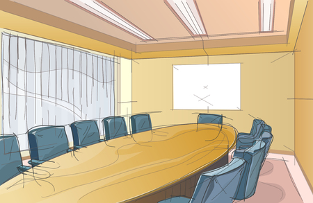 Conference room sketchのイラスト素材