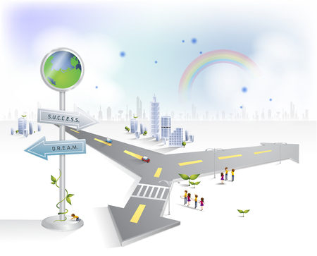 Road sign, Business digital graphicのイラスト素材