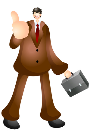 Businessman thumbs posingのイラスト素材