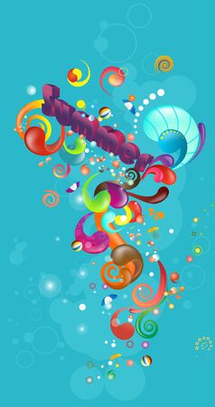 Abstract summer bubbly patternのイラスト素材