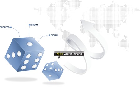 Dice, Business digital graphicのイラスト素材