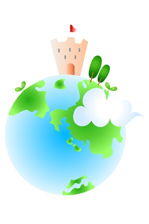 City building on globeのイラスト素材