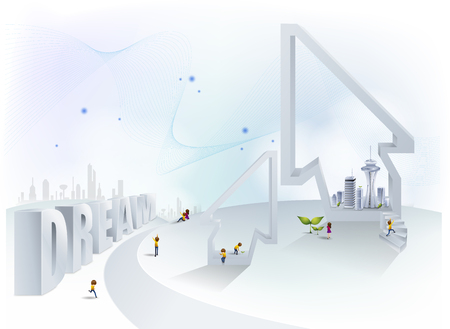 Arrow direction, Business digital graphicのイラスト素材