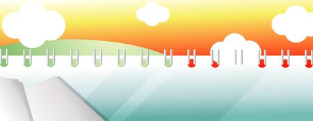 Notebook on nature scenery backgroundのイラスト素材