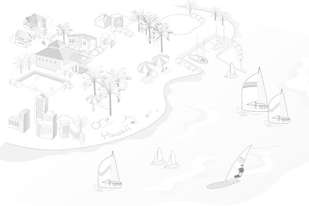 hawaii illustratedのイラスト素材