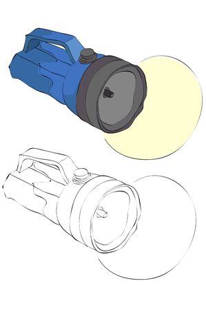 Vintage style hand drawn flash lightのイラスト素材