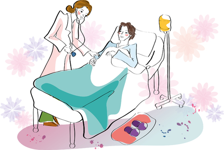 Female doctor checking up patientのイラスト素材