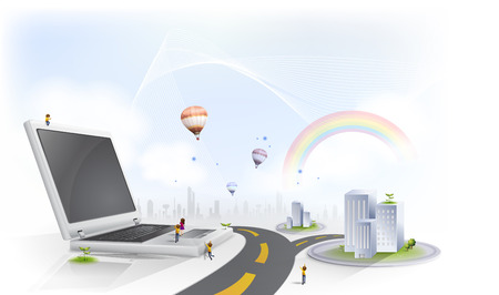 Laptop, Business digital graphicのイラスト素材