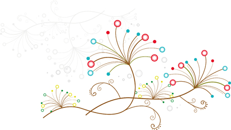 Abstract flower printed templateのイラスト素材