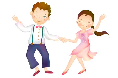 Wedding couple dancingのイラスト素材