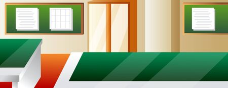 Bulletin board in officeのイラスト素材