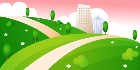 City building with streetのイラスト素材