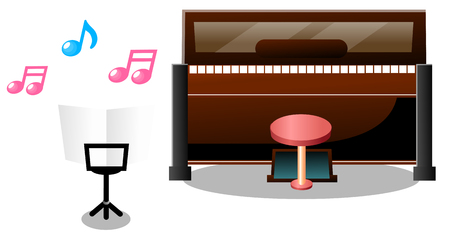 Piano isolate on whiteのイラスト素材