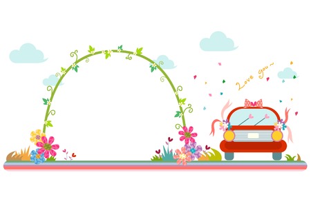 Wedding decoration, horizontal designのイラスト素材
