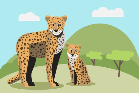 Cheetah in the wildのイラスト素材