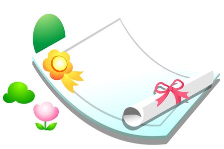 Certificate isolated on whiteのイラスト素材