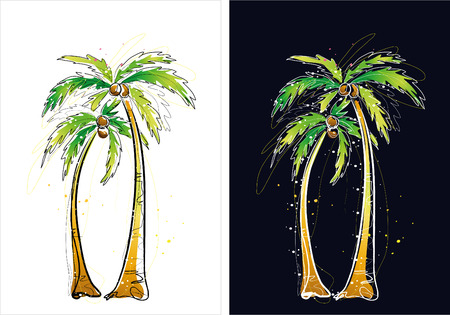 Two version background of tree sketchのイラスト素材