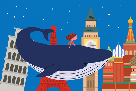 a kid's dream world illustrationのイラスト素材