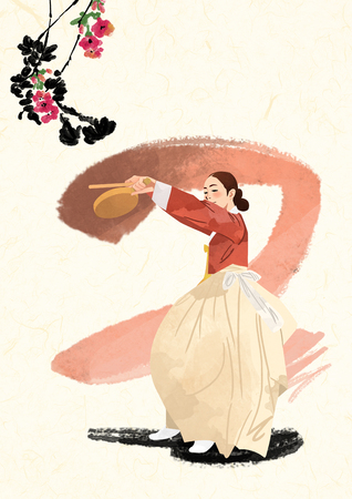 Korean traditional sound Vector illustration.のイラスト素材
