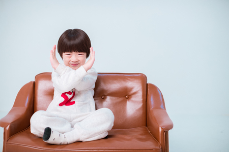 Isolated shot in studio - crossing hands forming an xの写真素材