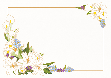 Floral Frame Vector illustration.のイラスト素材