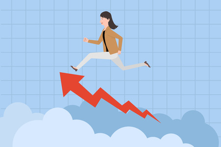 Business people, daily work life - business chart, graphs, ideas for a goals.のイラスト素材