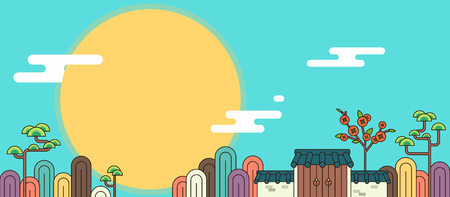 Korean traditional pattern backgroundのイラスト素材