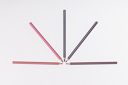 Colored pencils isolated on white backgroundの写真素材