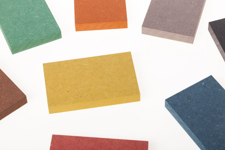 Wooden blocks isolated on white backgroundの写真素材