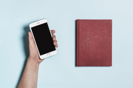 Business objects on blue backgroundの写真素材