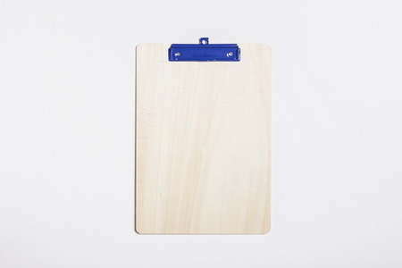 A wooden paper holder isolated on white backgroundの写真素材