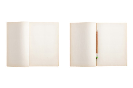 Two notebooks on white backgroundの写真素材