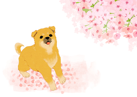 Vector of puppy, a litter of puppies, 2018のイラスト素材