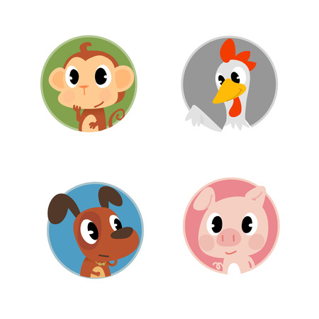 Chinese zodiac illustrationのイラスト素材